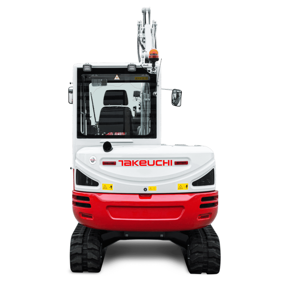Pelle Takeuchi TB240 isolée vue de l’arrière