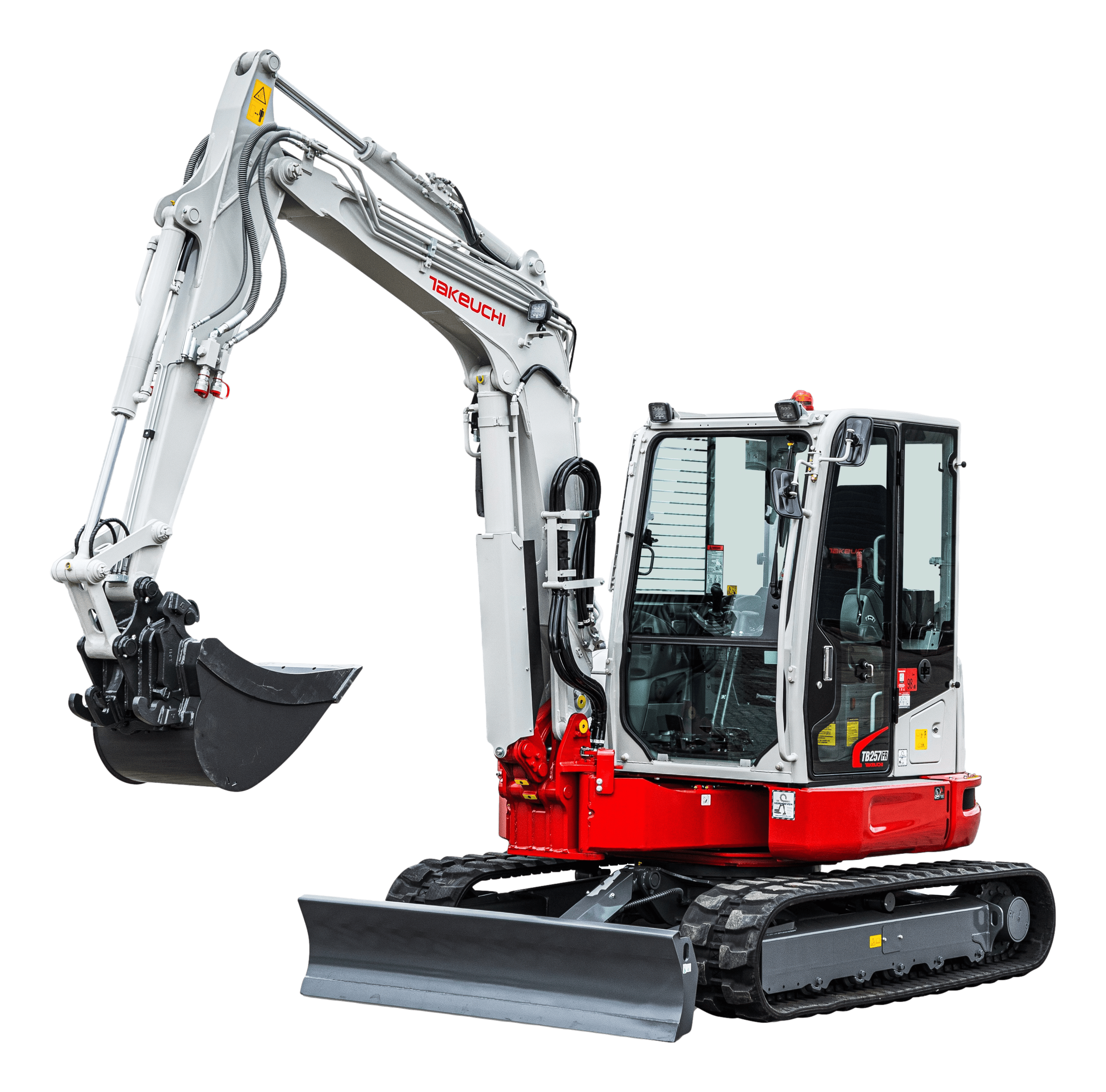 Pelle Takeuchi TB257FR vue isolée