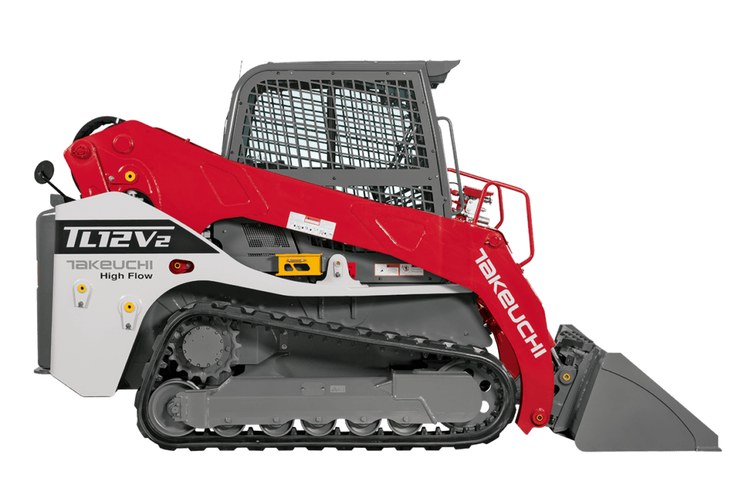 Vue latérale droite de la Takeuchi TL12V2 isolée