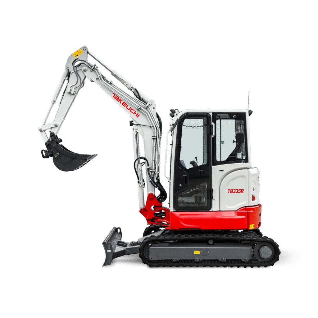 Takeuchi TB335R graafmachine zijaanzicht