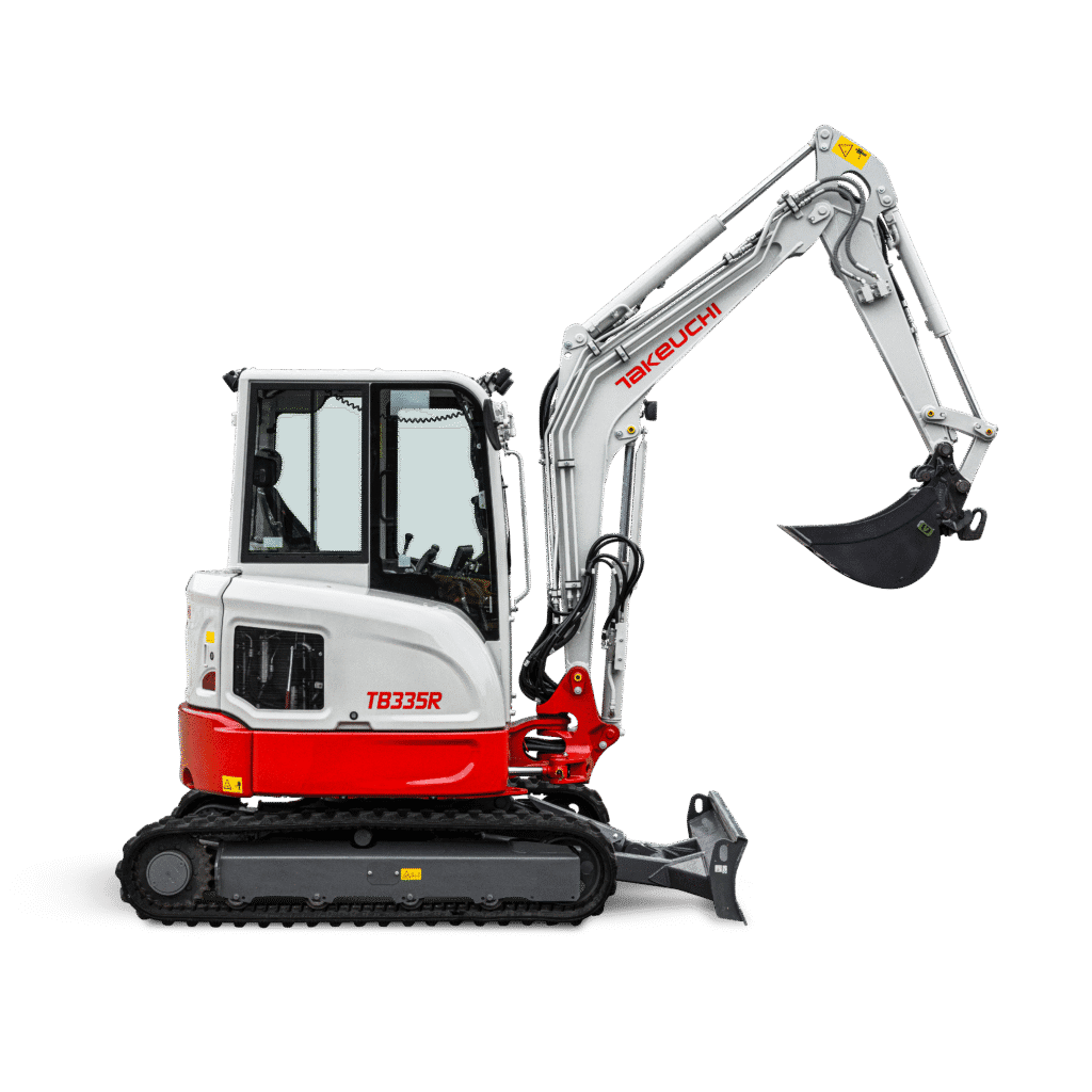 Takeuchi TB335R graafmachine zijaanzicht