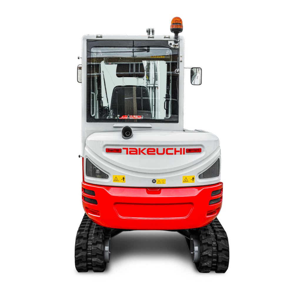 Vue arrière de la minipelle Takeuchi TB235-2