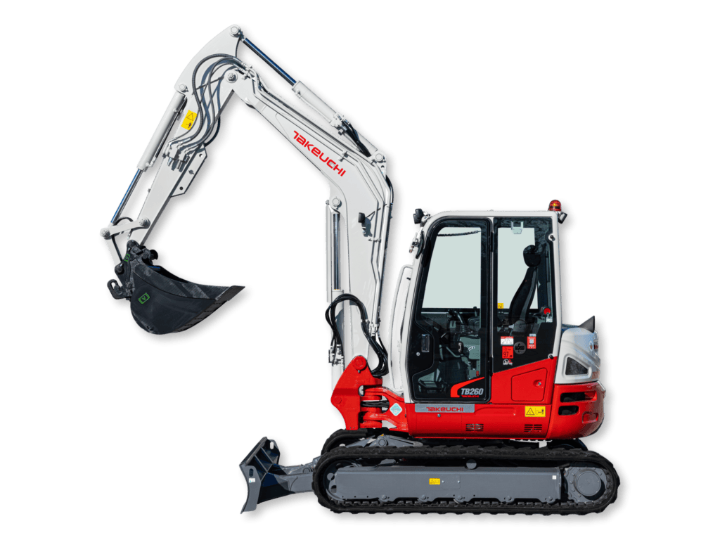 Pelle Takeuchi TB260 détourée de profil