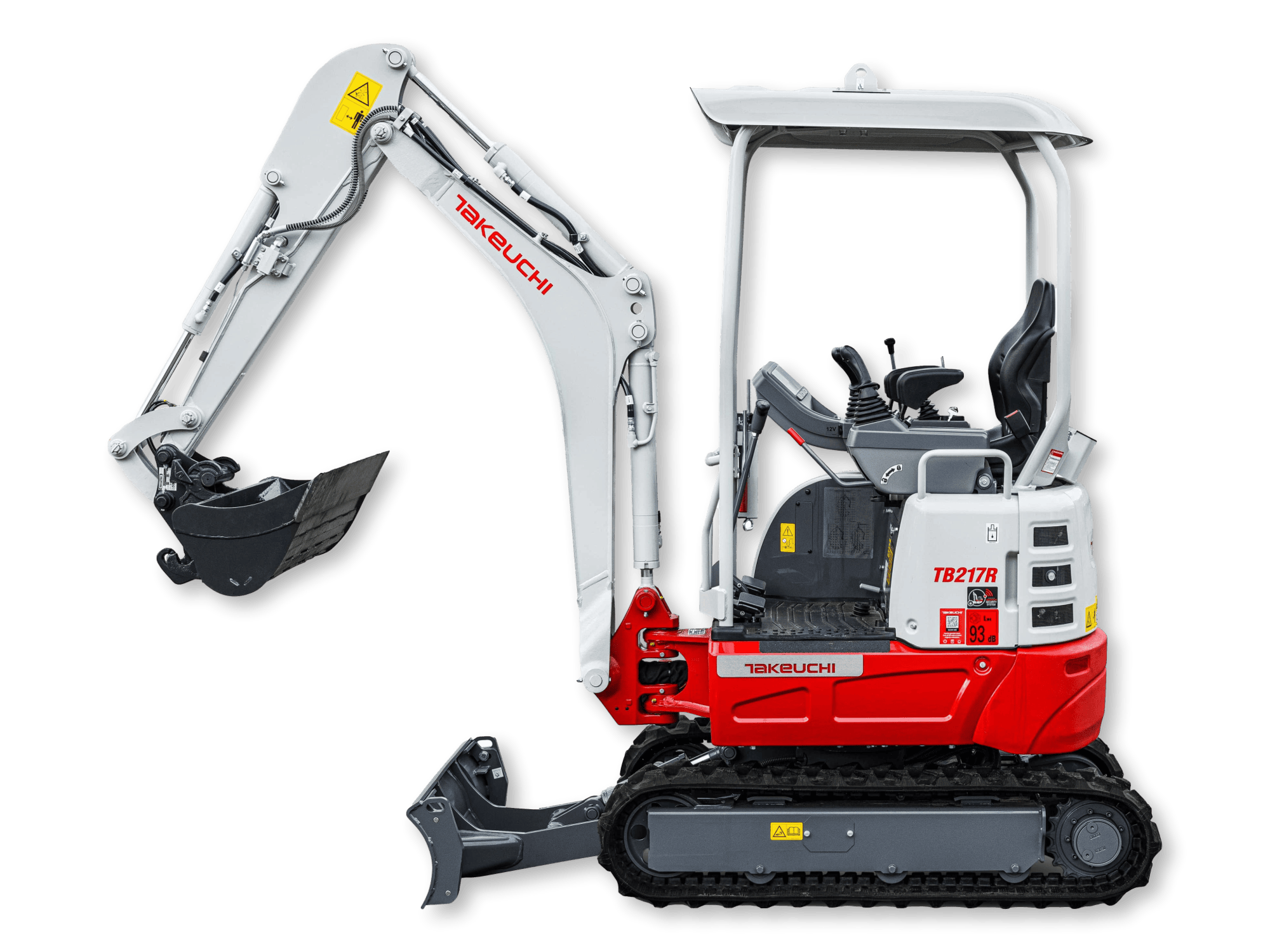 TB217R minigraver zijaanzicht