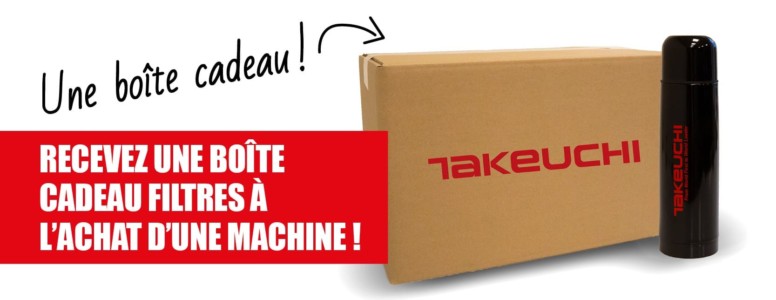 Recevez un coffret cadeau à l’achat d’une Takeuchi !